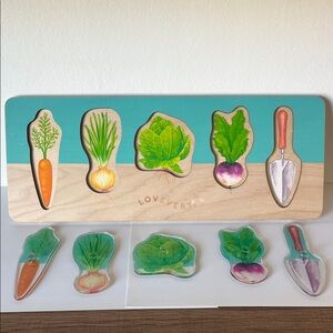 Lovevery Wooden Vegetable Puzzle for Kids - Multicolor